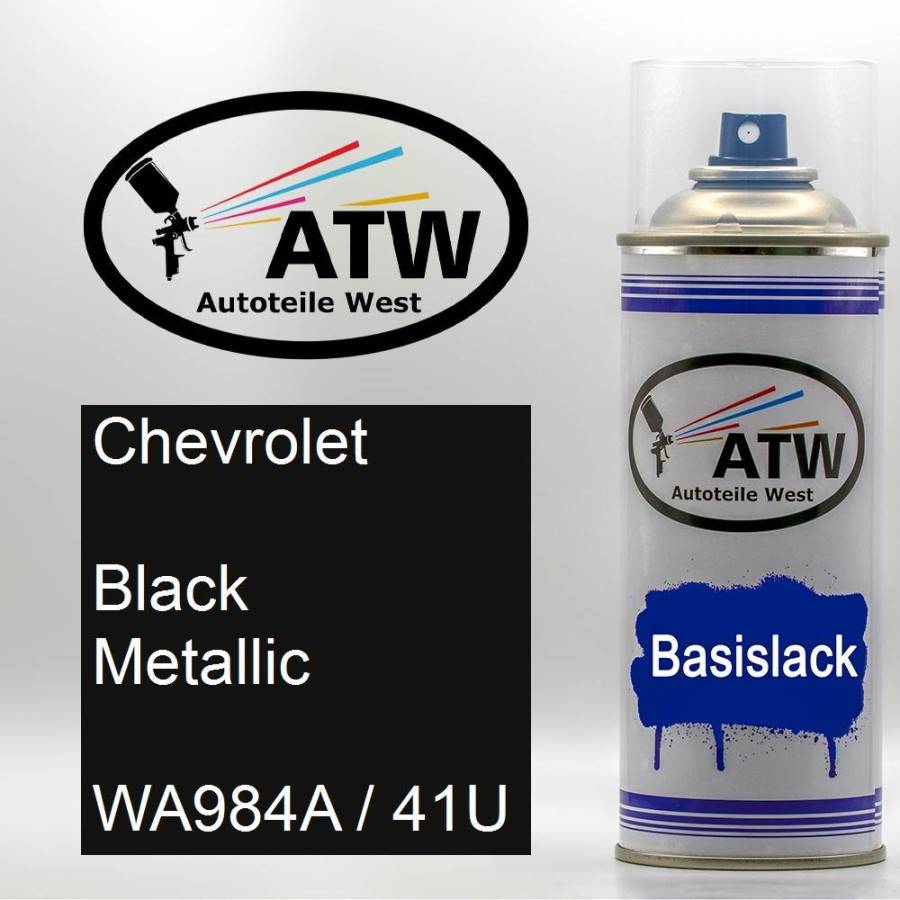 Chevrolet, Black Metallic, WA984A / 41U: 400ml Sprühdose, von ATW Autoteile West.